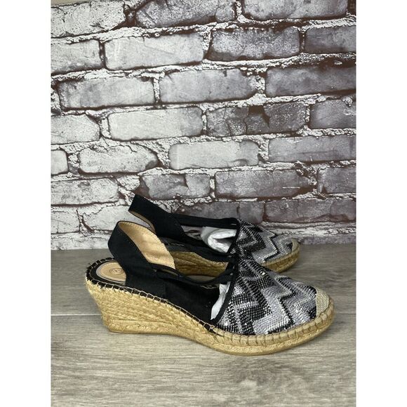 Vidorreta Metallic Silver Blue Rope Espadrilles Wedge Sandals Women 41EU/10.5US - Picture 16 of 16